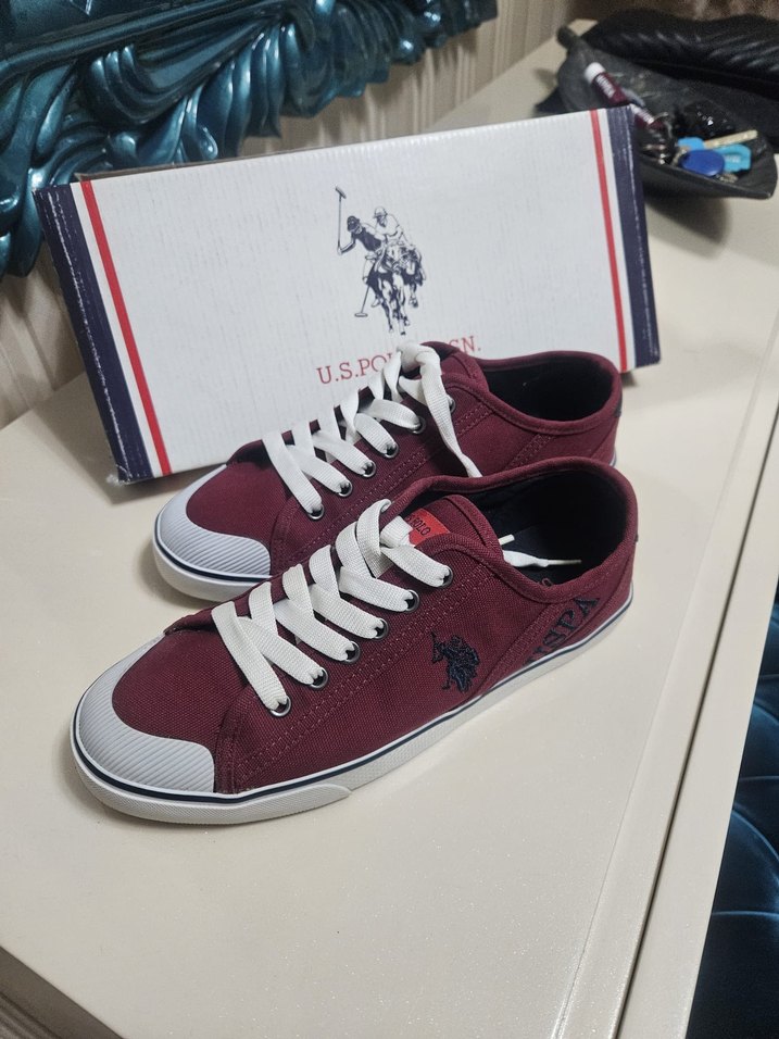 Bordo Bağcıklı Düz Spor Ayakkabı - Görsel 3