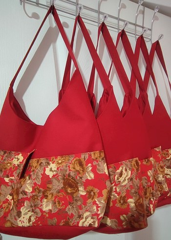 Bohem Tarzda Çiçek Desenli Kırmızı Sude Kadın Çantası - Görsel 2