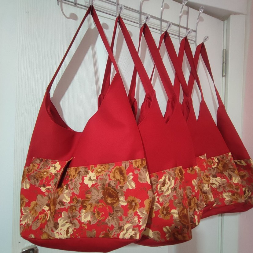 Bohem Tarzda Çiçek Desenli Kırmızı Sude Kadın Çantası - Görsel 2