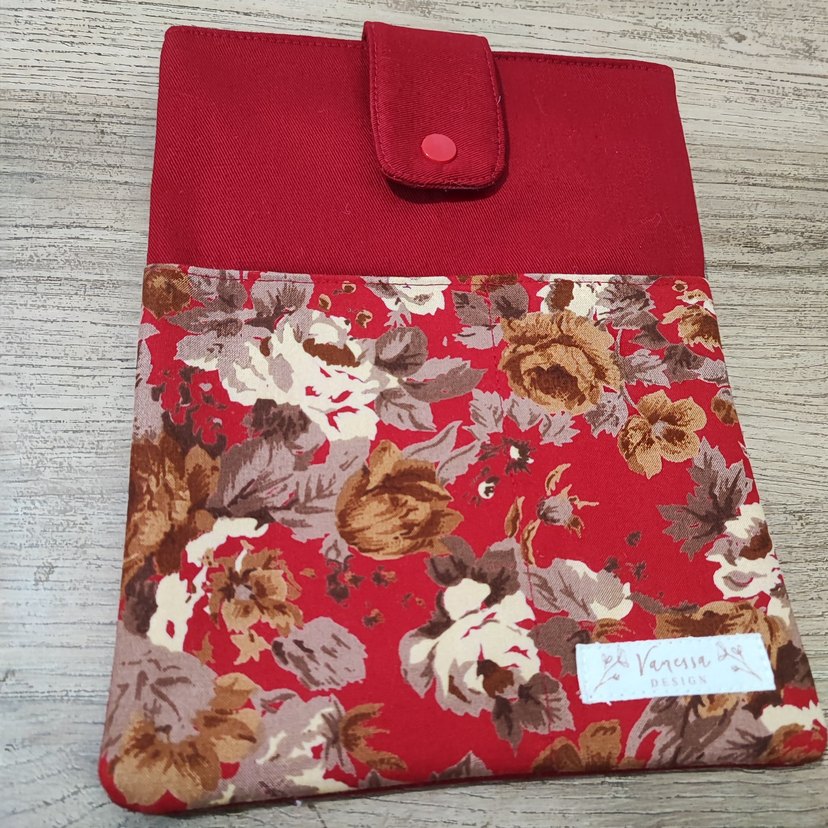 Bordo Çiçek Desenli Kitap Kılıfı - Görsel 2