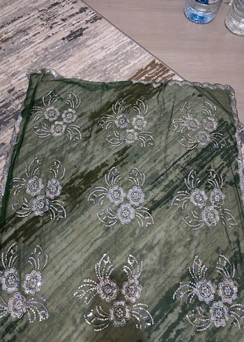 Kırmızı yeşil Dantel örtü kına seti - Görsel 2