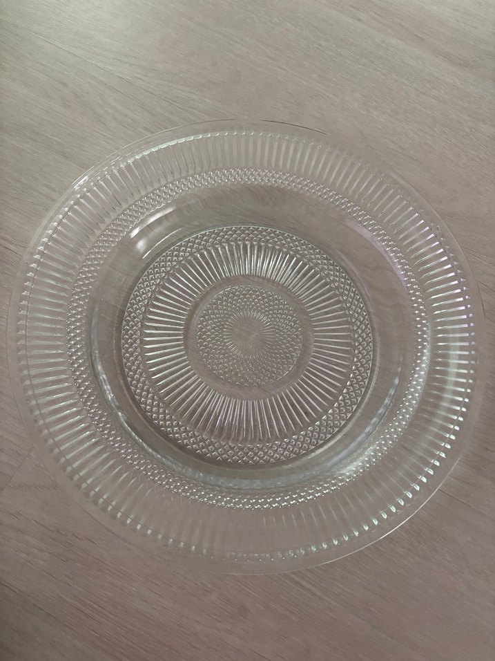 32cm Büyük Cam Servis Tabağı - Clasin Love - Görsel 3