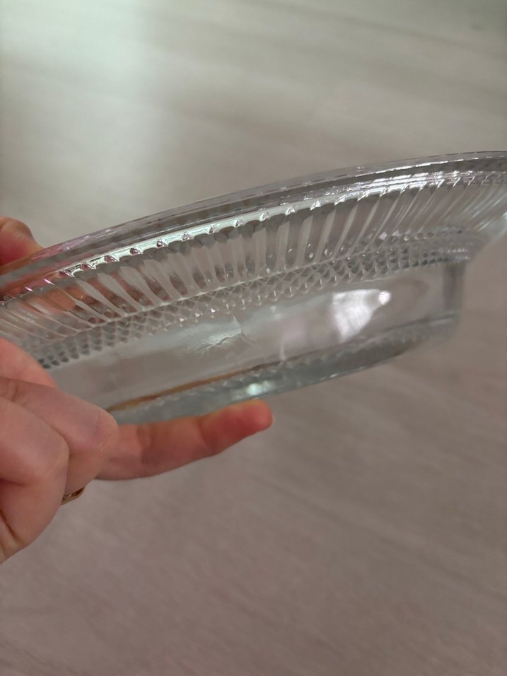 32cm Büyük Cam Servis Tabağı - Clasin Love - Görsel 2