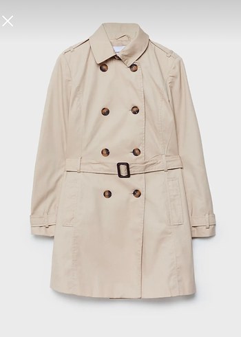 Stradivarius Bej Midi Kadın Trençkot - Görsel 2