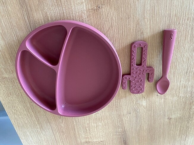 Oioi mama tabağı,diş kaşıyıcı ve mama kaşığı - Görsel 2