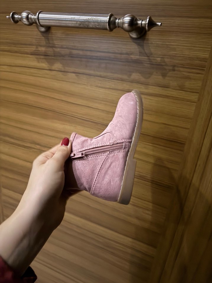 Pembe Süet Kız Çocuk Bot - Görsel 3