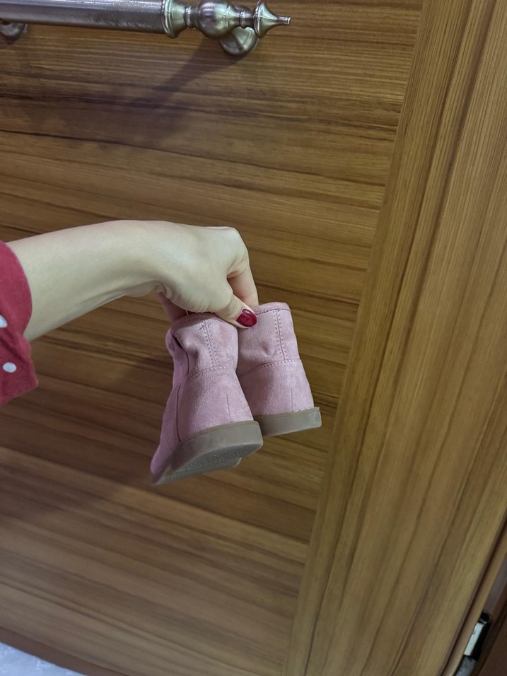 Pembe Süet Kız Çocuk Bot - Görsel 4