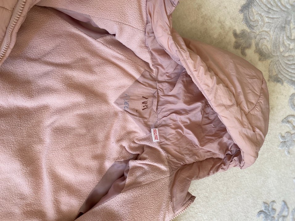 3/4 yaş Kız Çocuk Kapüşonlu Pembe Mont - Görsel 3