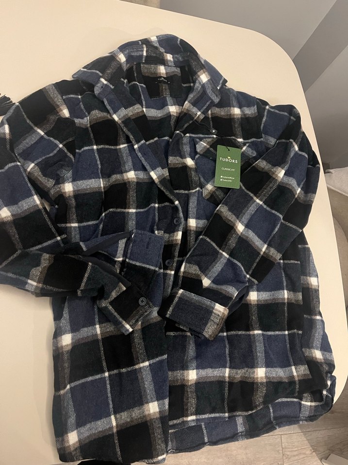 Erkek Gri Kareli Pamuklu Gömlek - Görsel 2