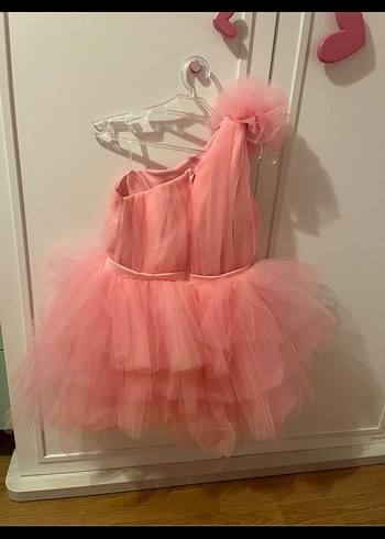 Pembe Askılı Fırfırlı Çocuk Elbisesi - Görsel 4
