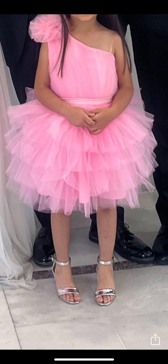 Pembe Askılı Fırfırlı Çocuk Elbisesi - Görsel 2