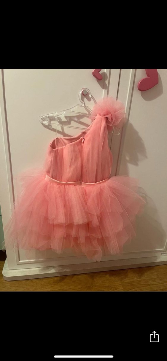 Pembe Askılı Fırfırlı Çocuk Elbisesi - Görsel 4