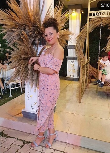 40 beden çiçek desenli elbise - Görsel 3