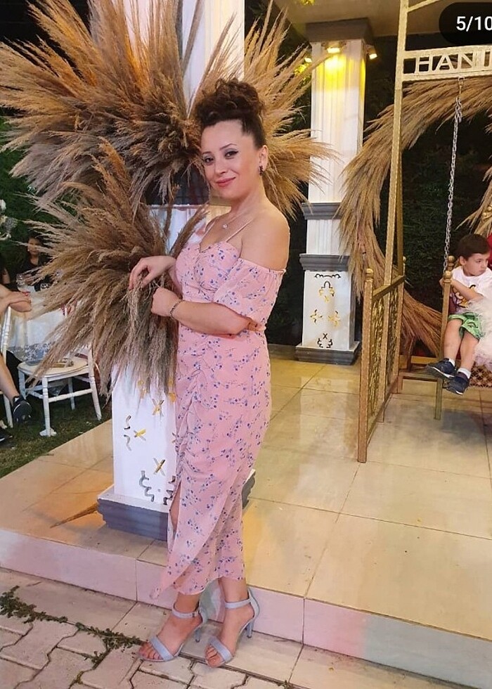 40 beden çiçek desenli elbise - Görsel 3