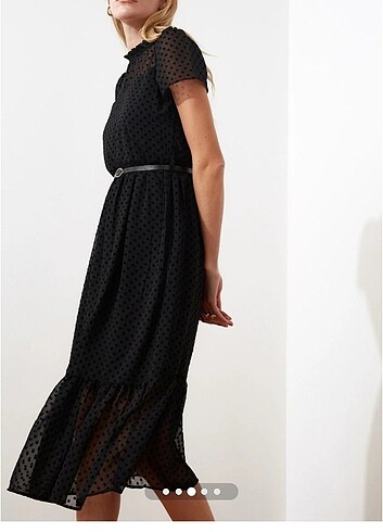 Siyah tüllü elbise  - Görsel 3