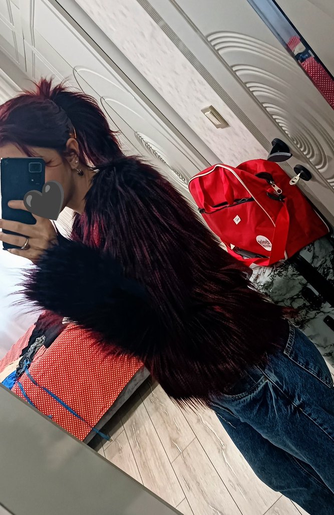 (SATILDI) bordo kürk - Görsel 5