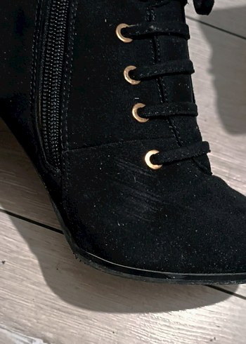 İpekyol süet bağcıklı topuklu bot - Görsel 5