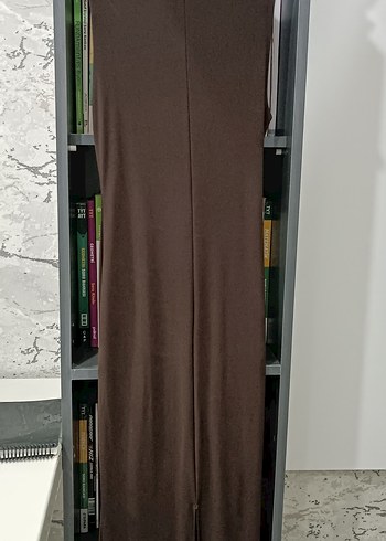 Drapeli yırtmaçlı midi elbise astarlı SATILDI - Görsel 6