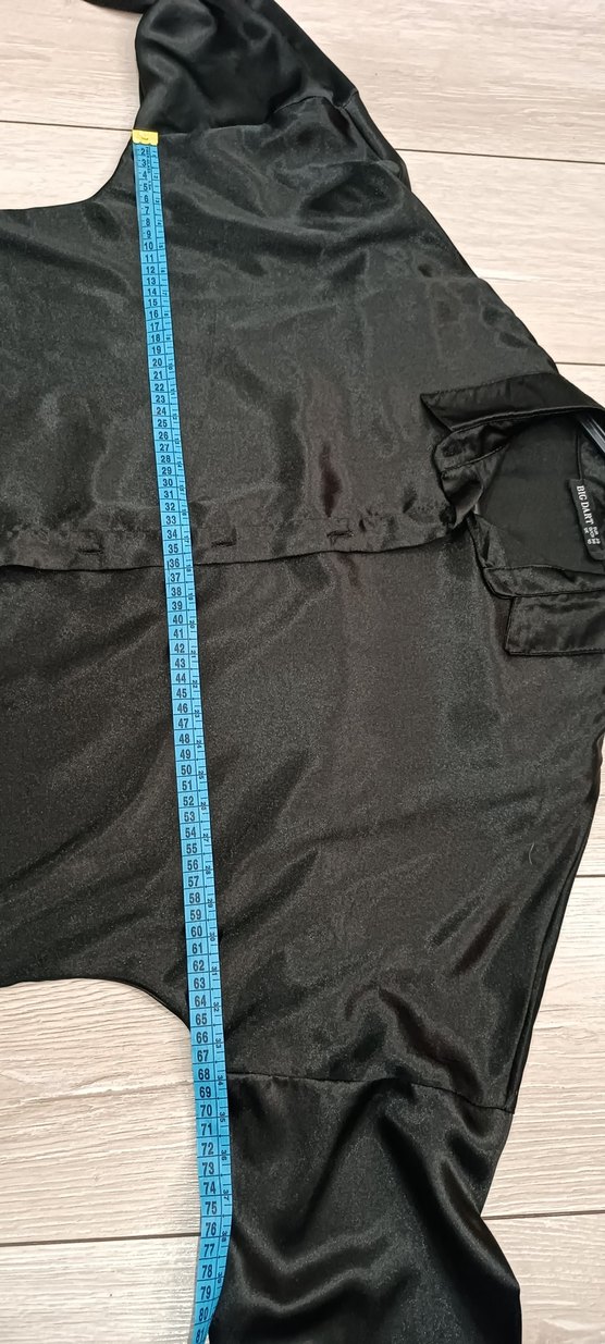 Big dart siyah saten gömlek - Görsel 5