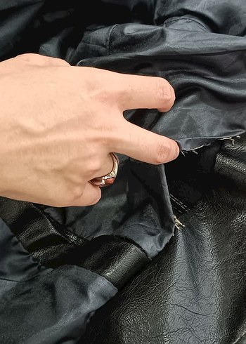 Vintage siyah deri ceket - Görsel 12