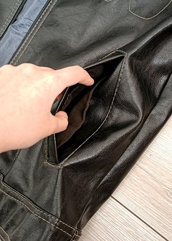 Vintage siyah deri ceket - Görsel 5