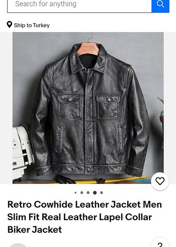 Vintage siyah deri ceket - Görsel 13