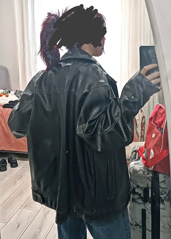 Vintage siyah deri ceket - Görsel 10