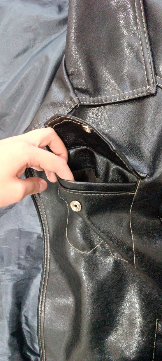 Vintage siyah deri ceket - Görsel 4