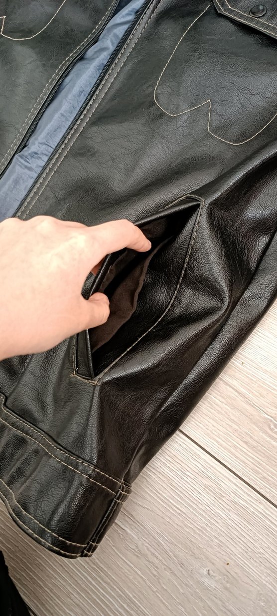 Vintage siyah deri ceket - Görsel 5