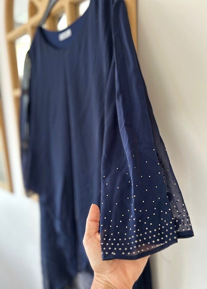 Taş detaylı abiye - Görsel 4