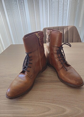 39 Beden camel Renk Massimo Dutti Hakiki Deri Bot