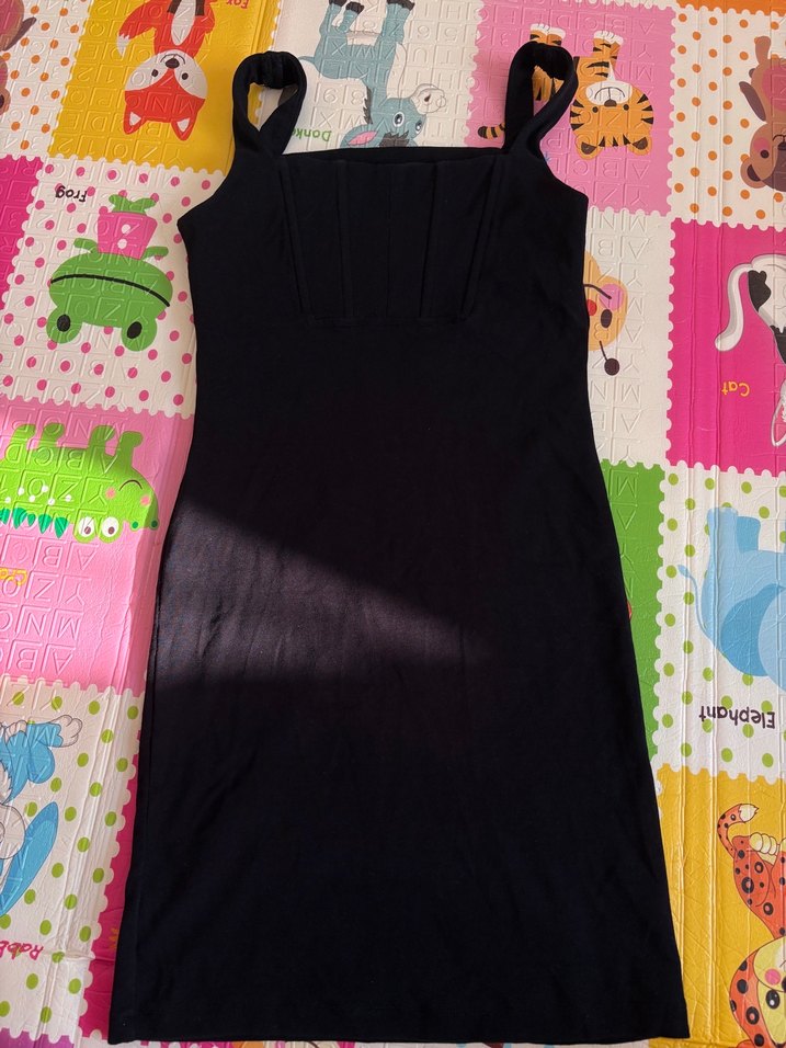 Siyah Mini  Elbise - Görsel 3