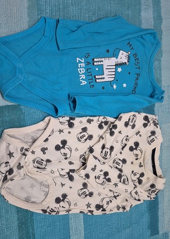 Mavi Baskılı Uzun Kollu Bebek Body - Görsel 2