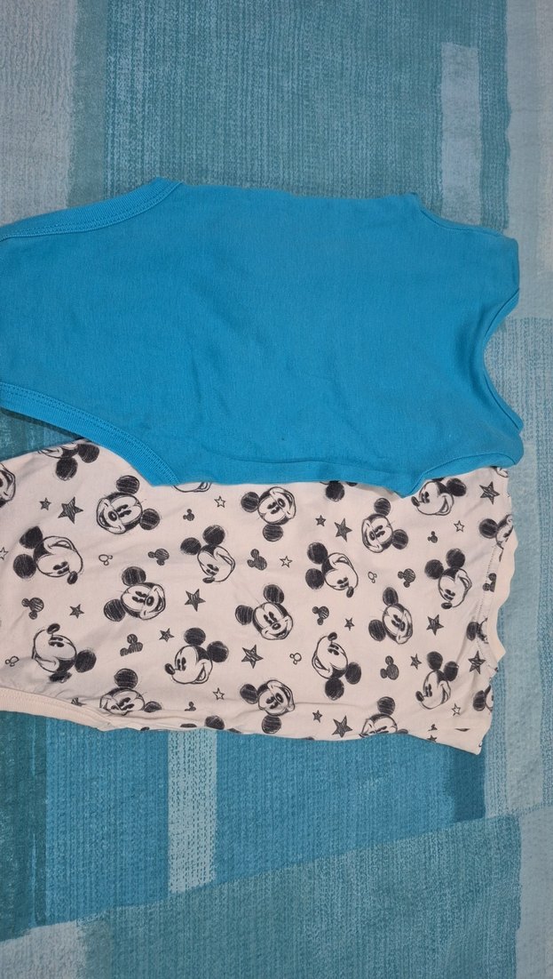 Mavi Baskılı Uzun Kollu Bebek Body - Görsel 3