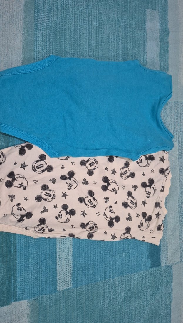 Mavi Baskılı Uzun Kollu Bebek Body - Görsel 4