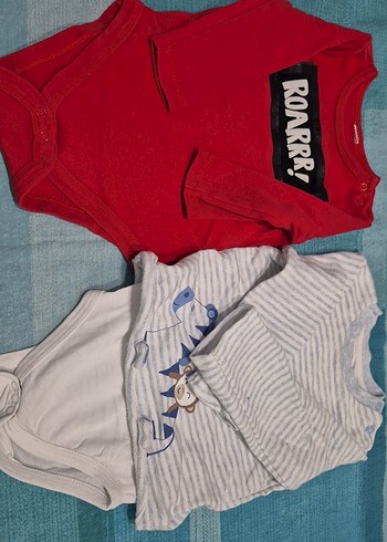 Kırmızı Uzun Kollu Erkek Bebek Body - Görsel 2