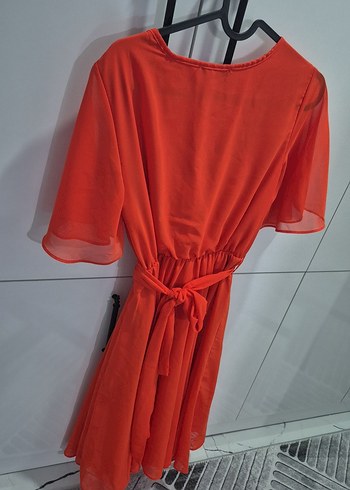 Uzun Kırmızı Kadın Elbise - Görsel 3