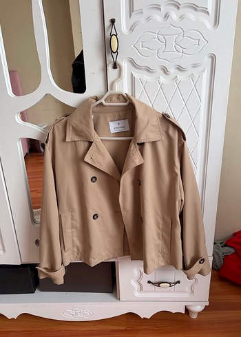 Bej Kadın Süet Trençkot - Görsel 2