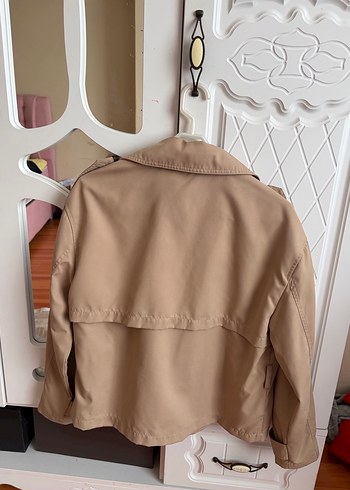 Bej Kadın Süet Trençkot - Görsel 3