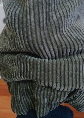 Gri Süet Düğmeli Midi Kadın Ceket mont - Görsel 4