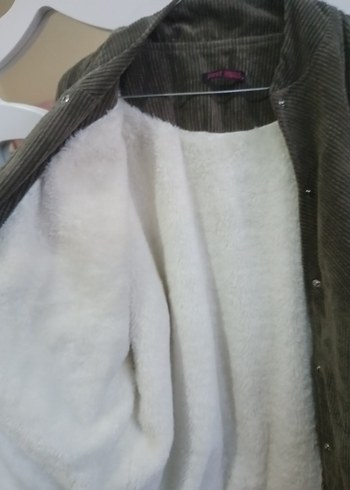 Gri Süet Düğmeli Midi Kadın Ceket mont - Görsel 6