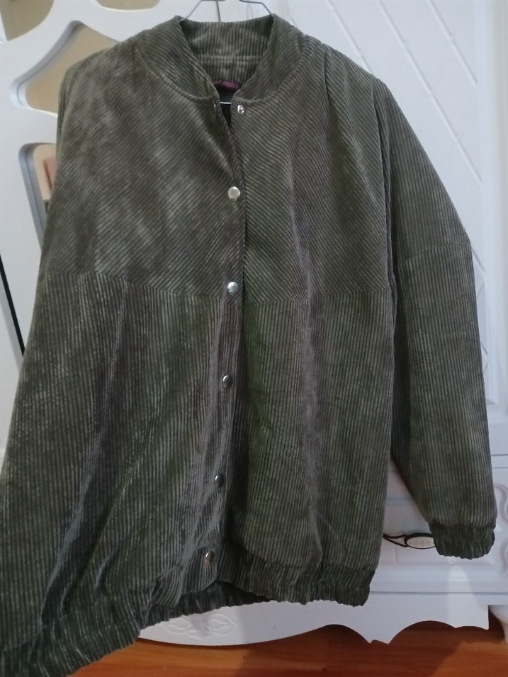 Gri Süet Düğmeli Midi Kadın Ceket mont - Görsel 2