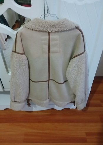 Kürklü Kısa Kahverengi Kadın Ceket,mont - Görsel 4