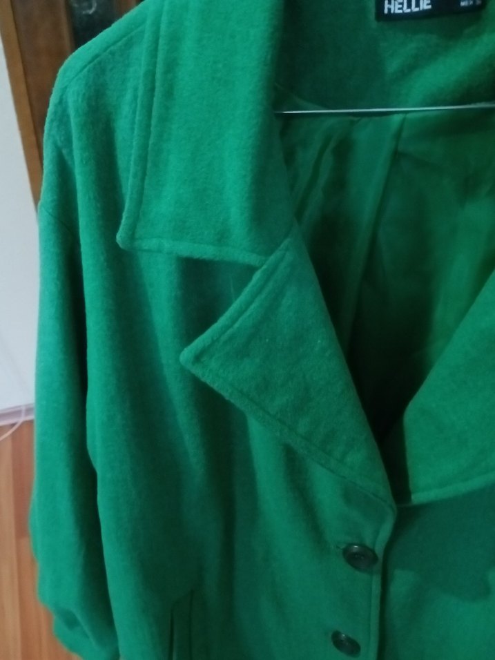 Düğmeli Yeşil Midi Ceketi - Görsel 5