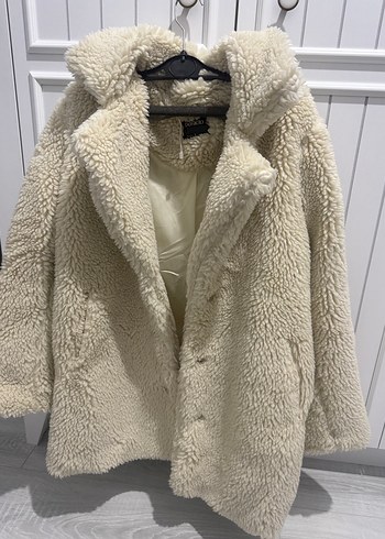 Gri Peluş Midi Kadın Kaban - Görsel 2