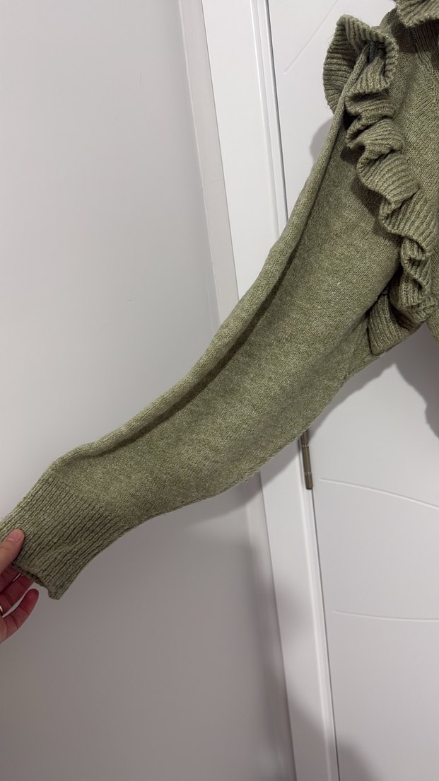 Fırfırlı Triko Kadın Kazak - Görsel 2