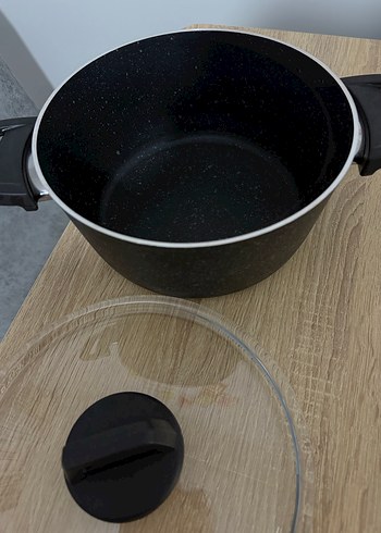 Cam Kapaklı Siyah Granit Tencere - Görsel 2