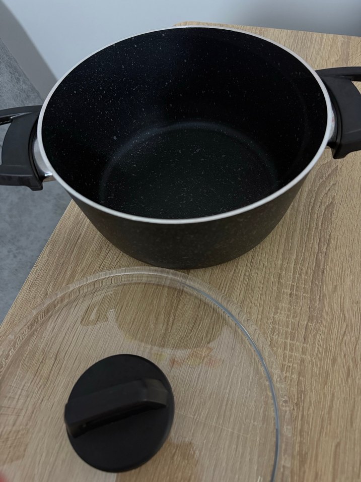 Cam Kapaklı Siyah Granit Tencere - Görsel 2