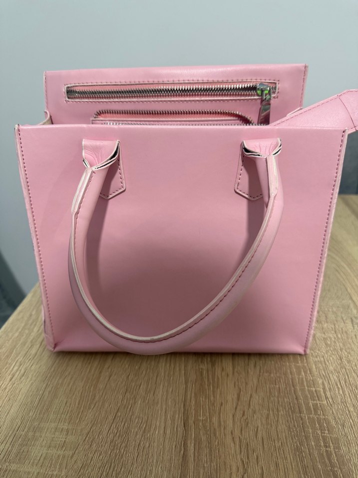 Pembe Deri Kadın El Çantası - Görsel 2