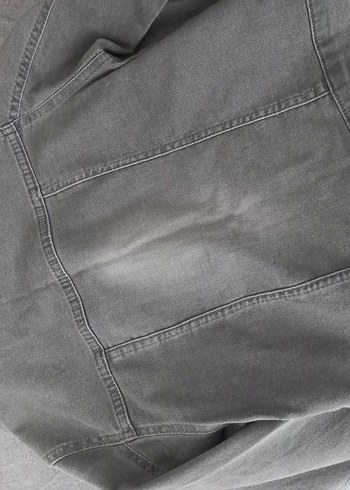 Gri Düğmeli Kadın Denim Ceket - Görsel 6